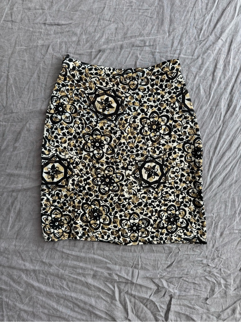 Vintage Sonia Rykiel Floral Mosaic Pencil Skirt - Made in France - Size 38/6US